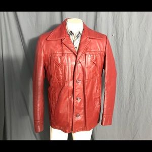 Vintage 1970’s men’s Reed red leather jacket M